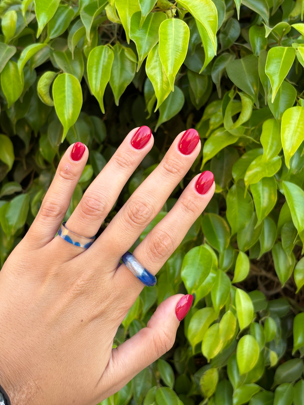 Blueberry & Silver Halo Ring