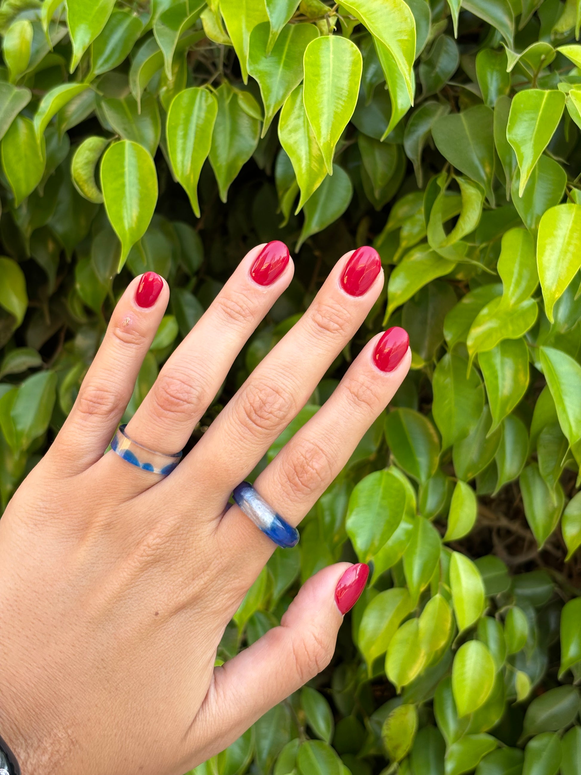 Blueberry & Silver Halo Ring