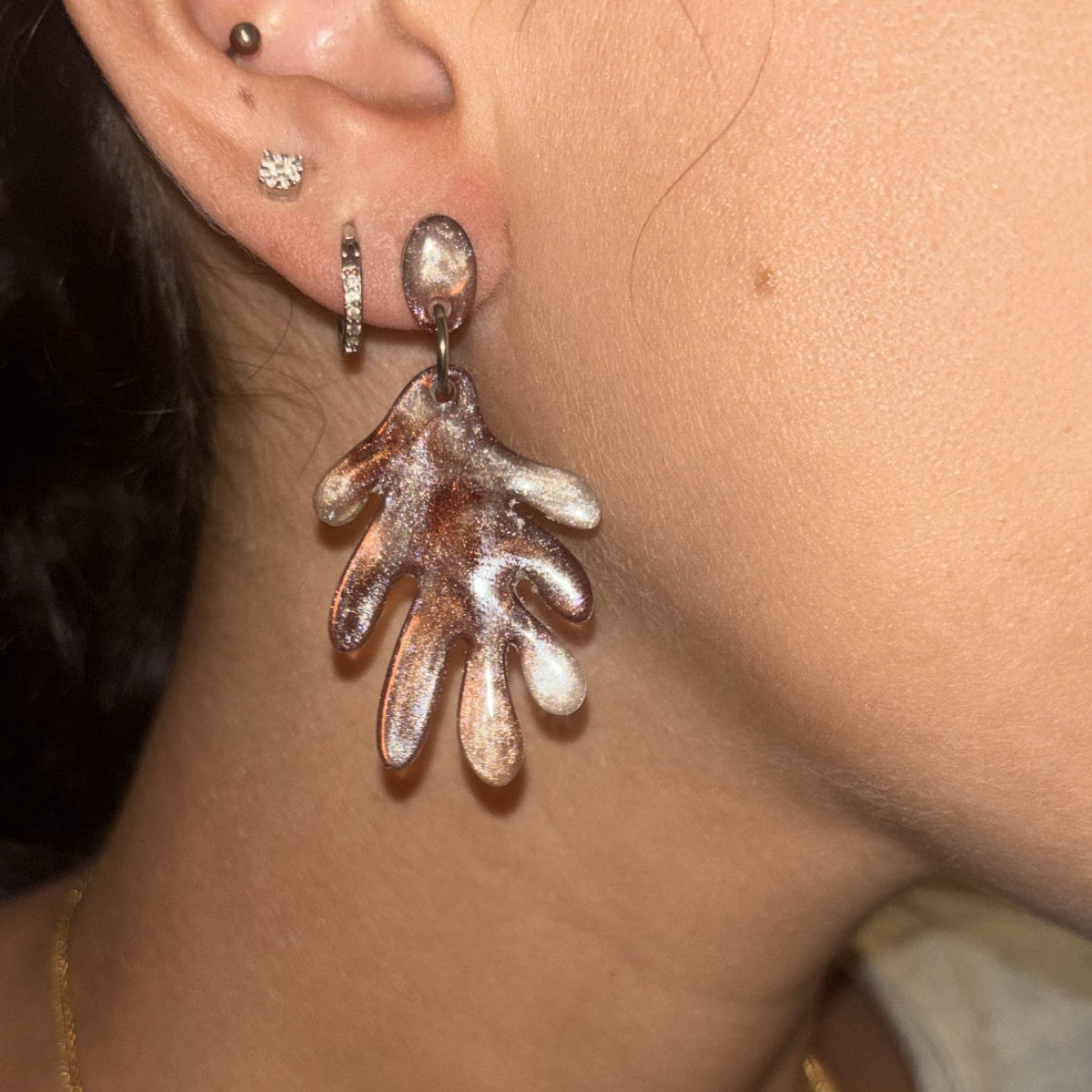 Champagne bronze coral - Earrings