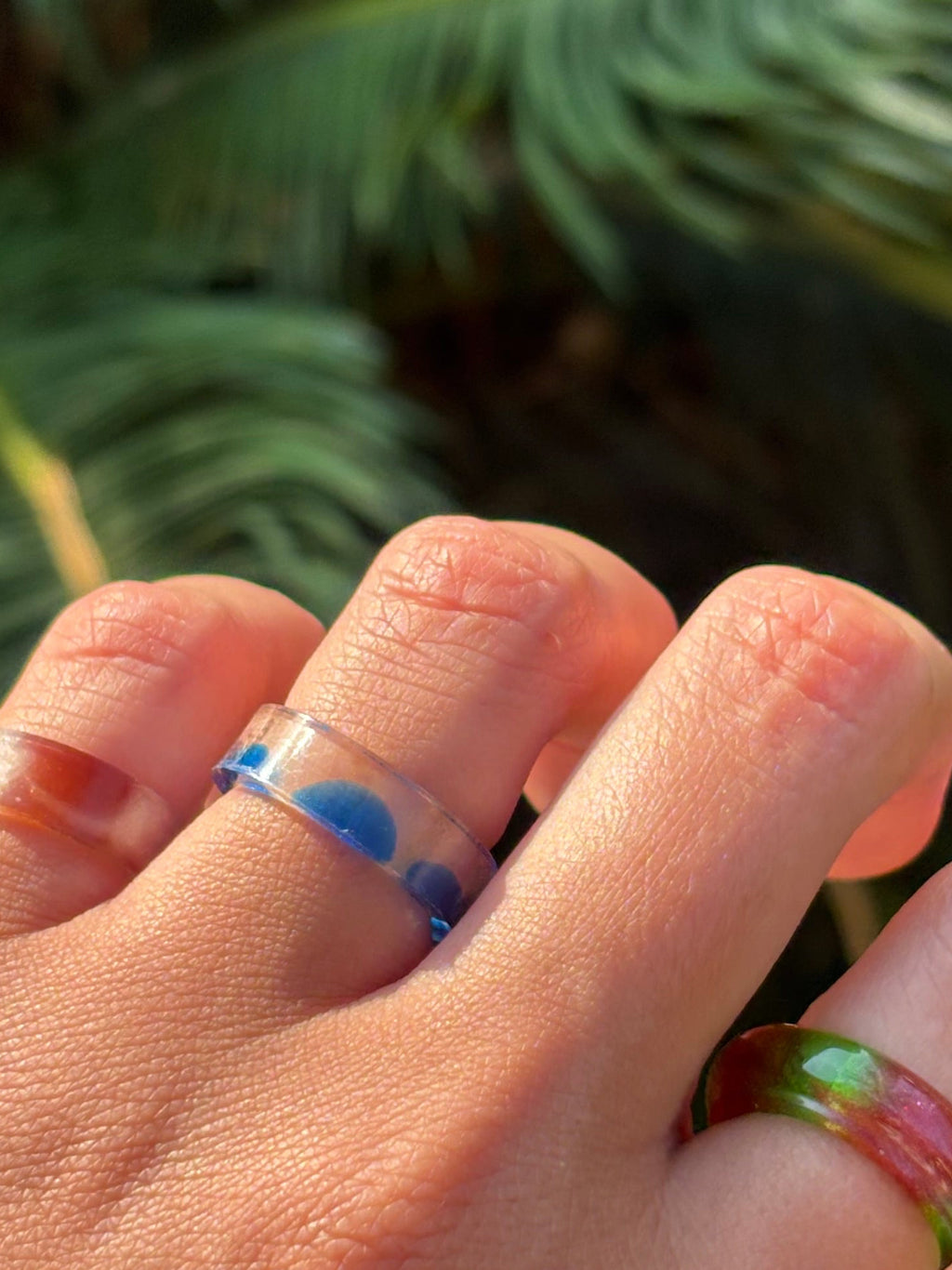 Blue Dots Frame Ring