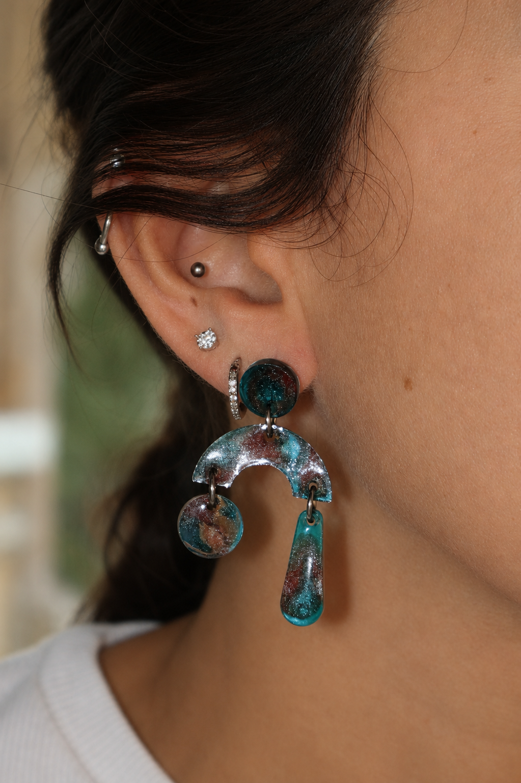 Burnt Teal - Earrings