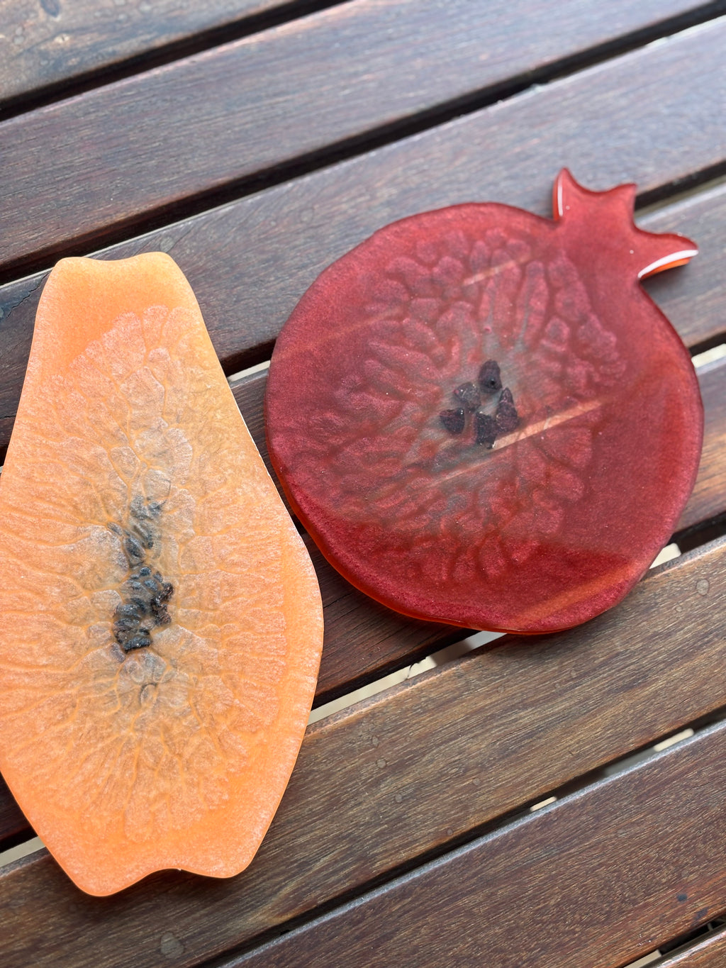 Pomegranate & Papaya Coaster Set (Set of 2 Coasters)