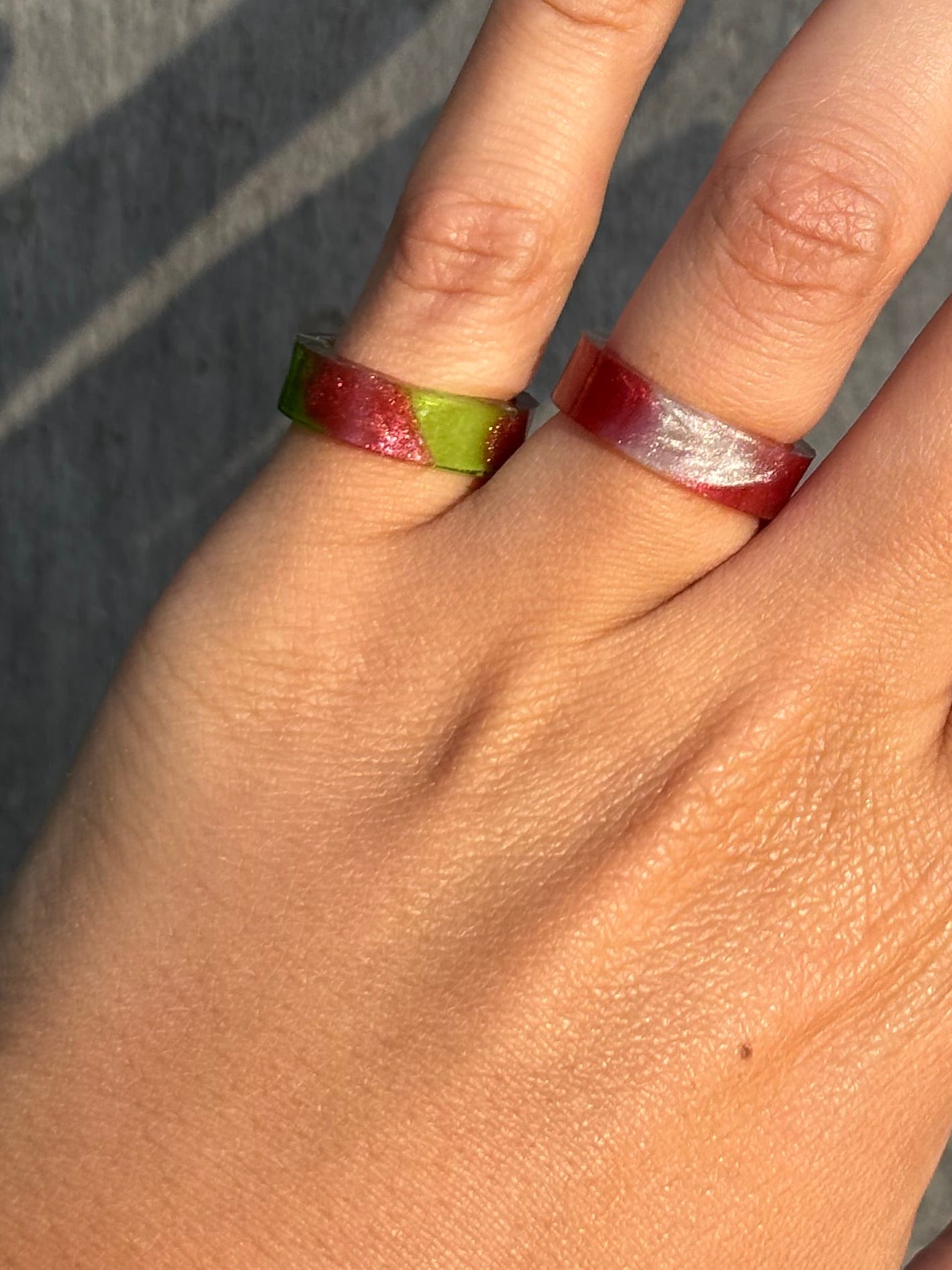 Red & Kiwi Frame Ring