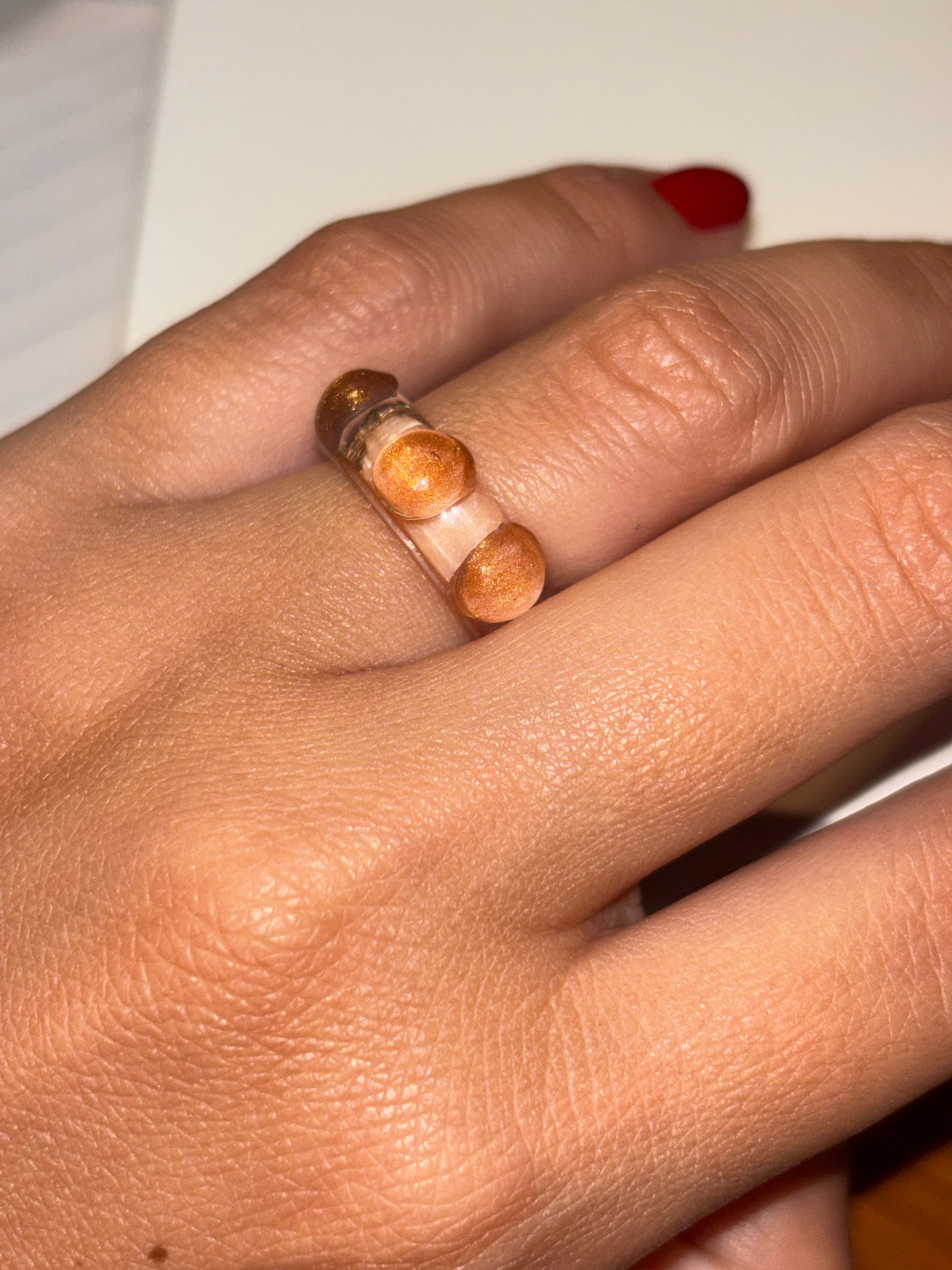 Gold 3D Dots Ring