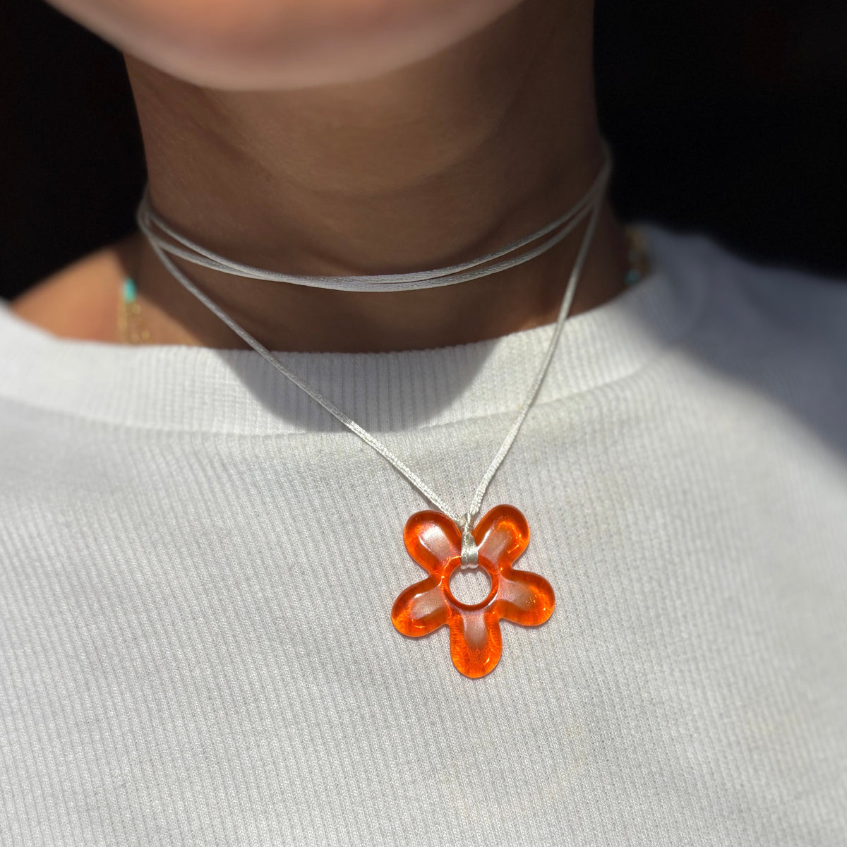 Flower Choker - Mango & Cream