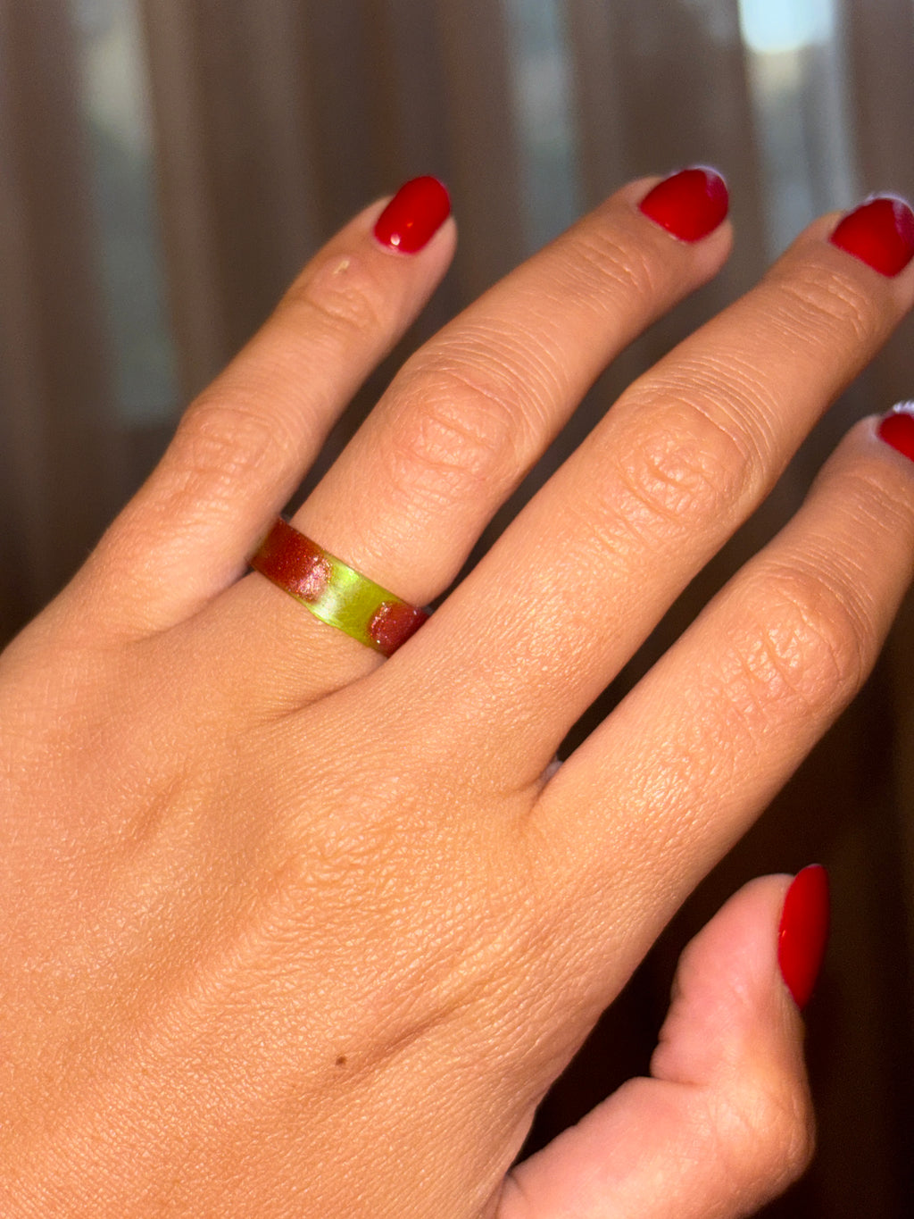 Red & Kiwi Frame Ring