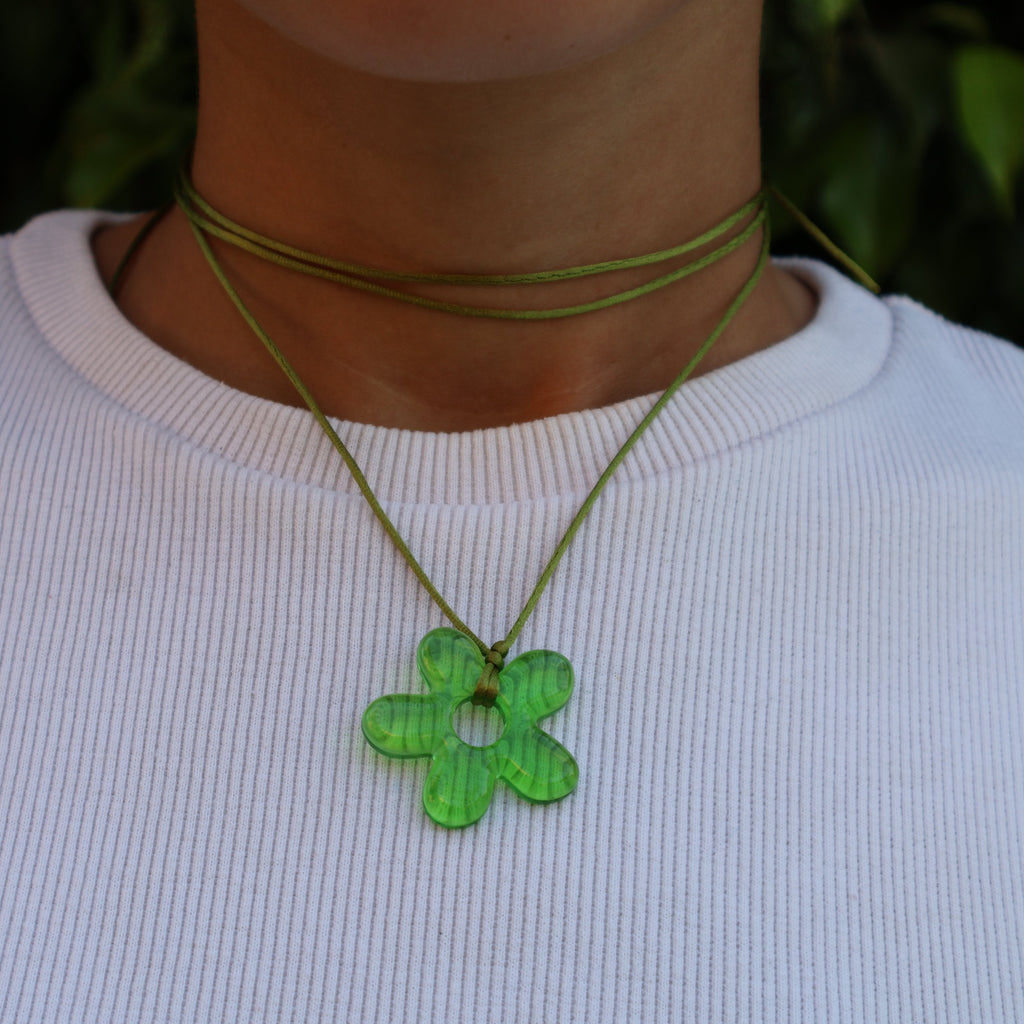 Flower Choker - Kiwi & Olive