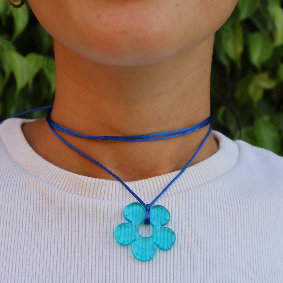 Flower Choker - Aqua