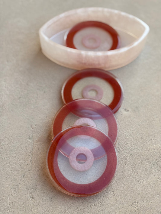 Red Evil Eye Coaster Set