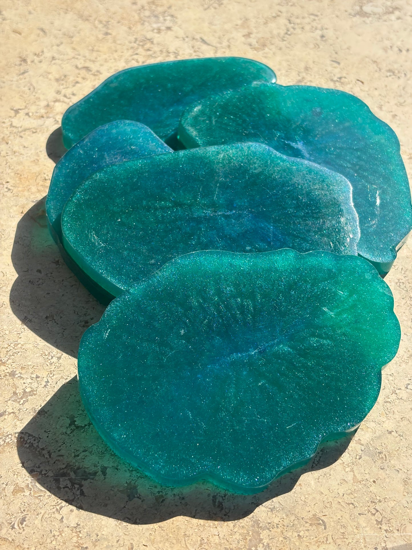 Coral Wavy Coaster Set