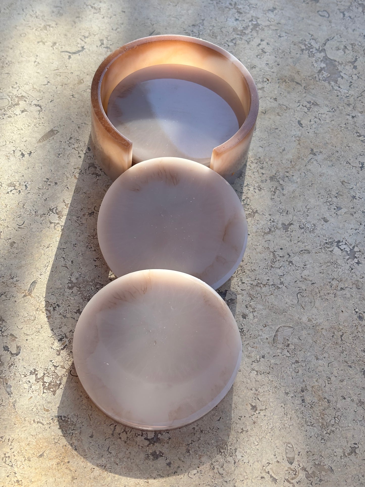 Beige & Brown Coaster Set