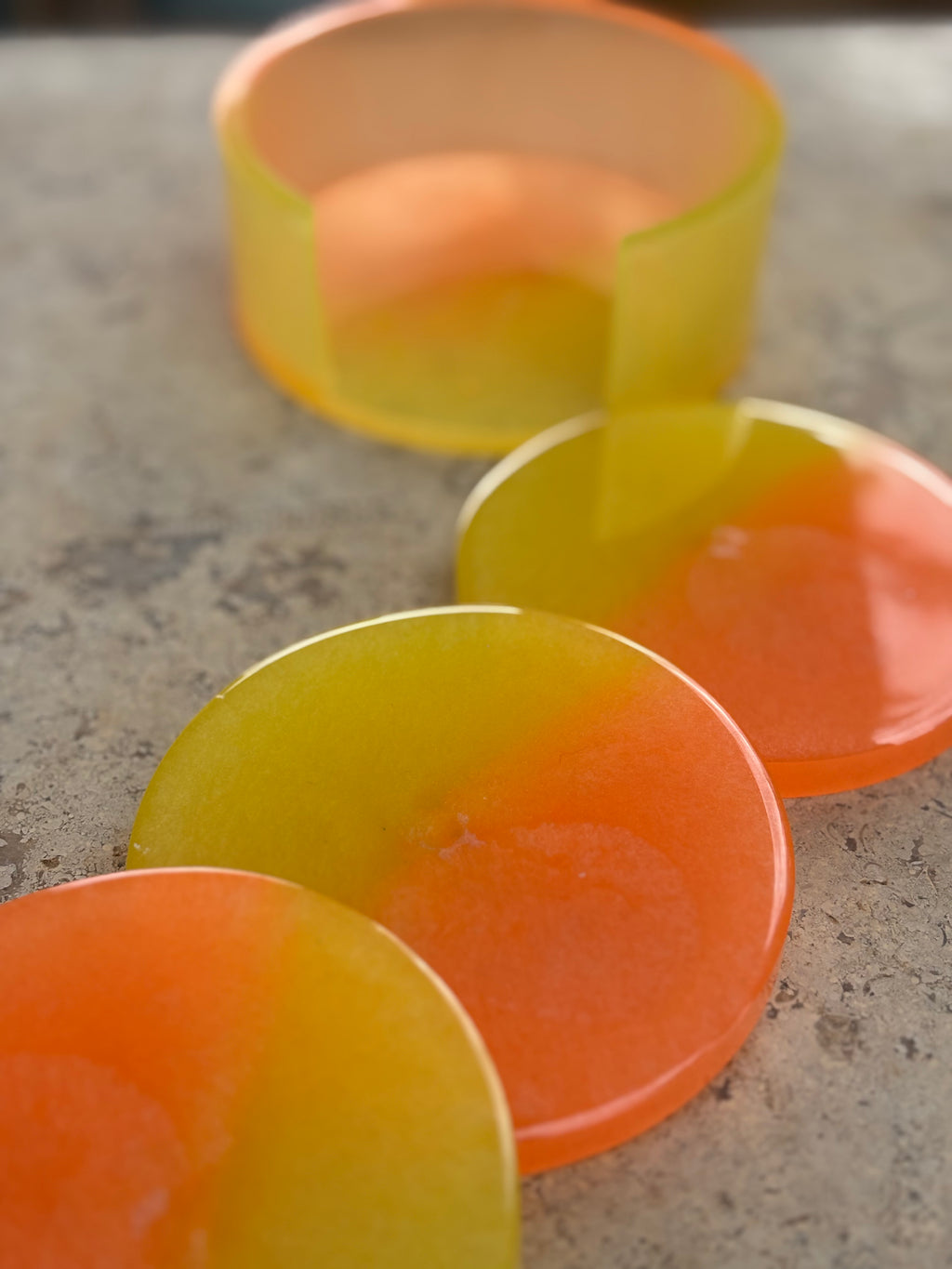 Sunset Coaster Set (3 Coasters + Holder)