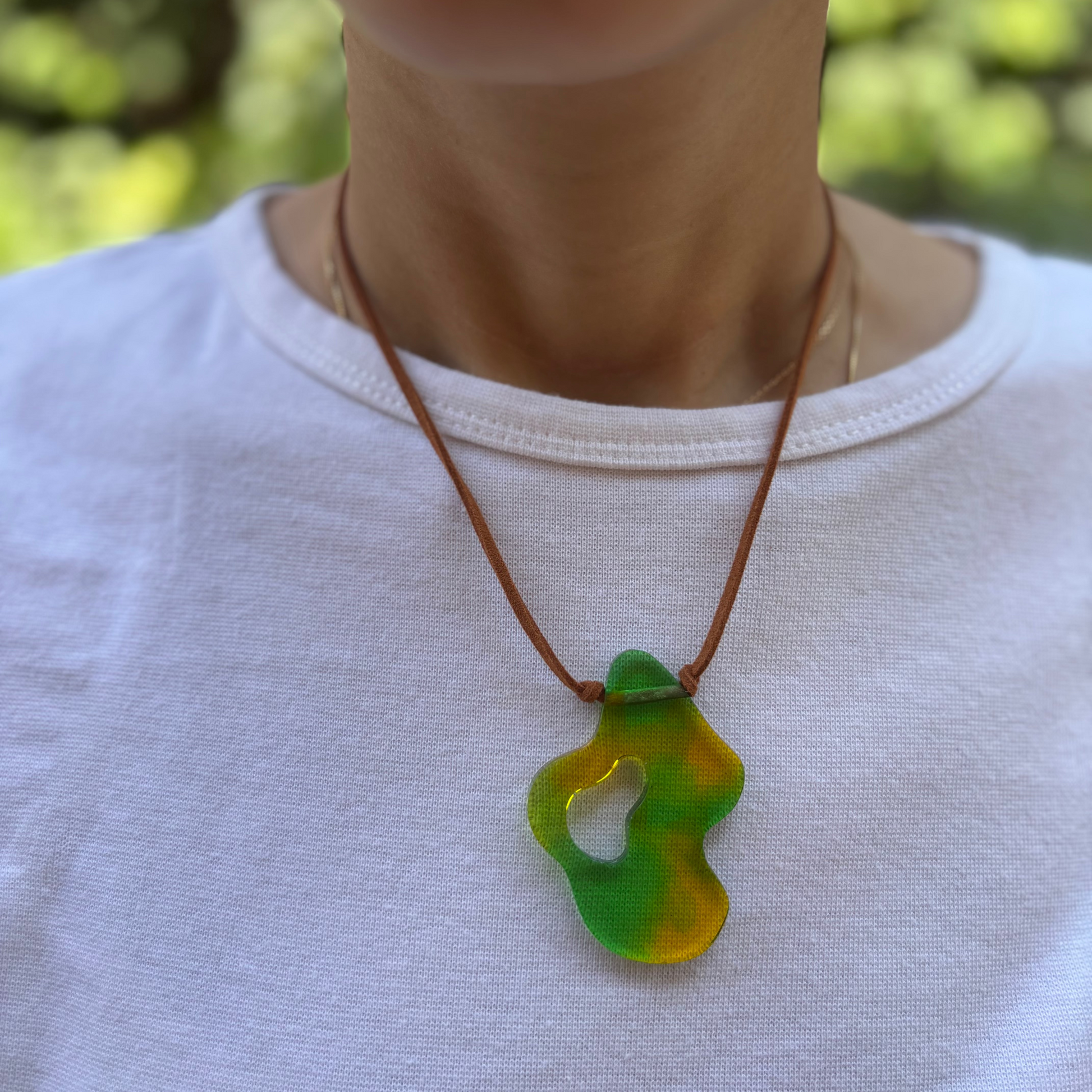 Asymmetrical Choker - Green & Yellow