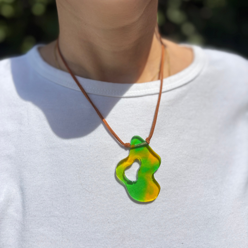 Asymmetrical Choker - Green & Yellow