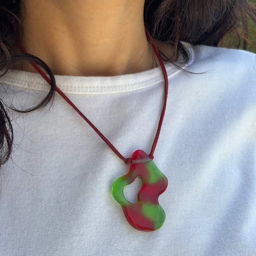 Asymmetrical Choker - Red & Green