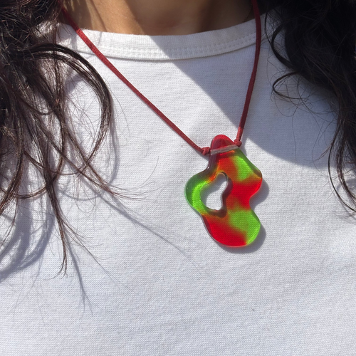 Asymmetrical Choker - Red & Green