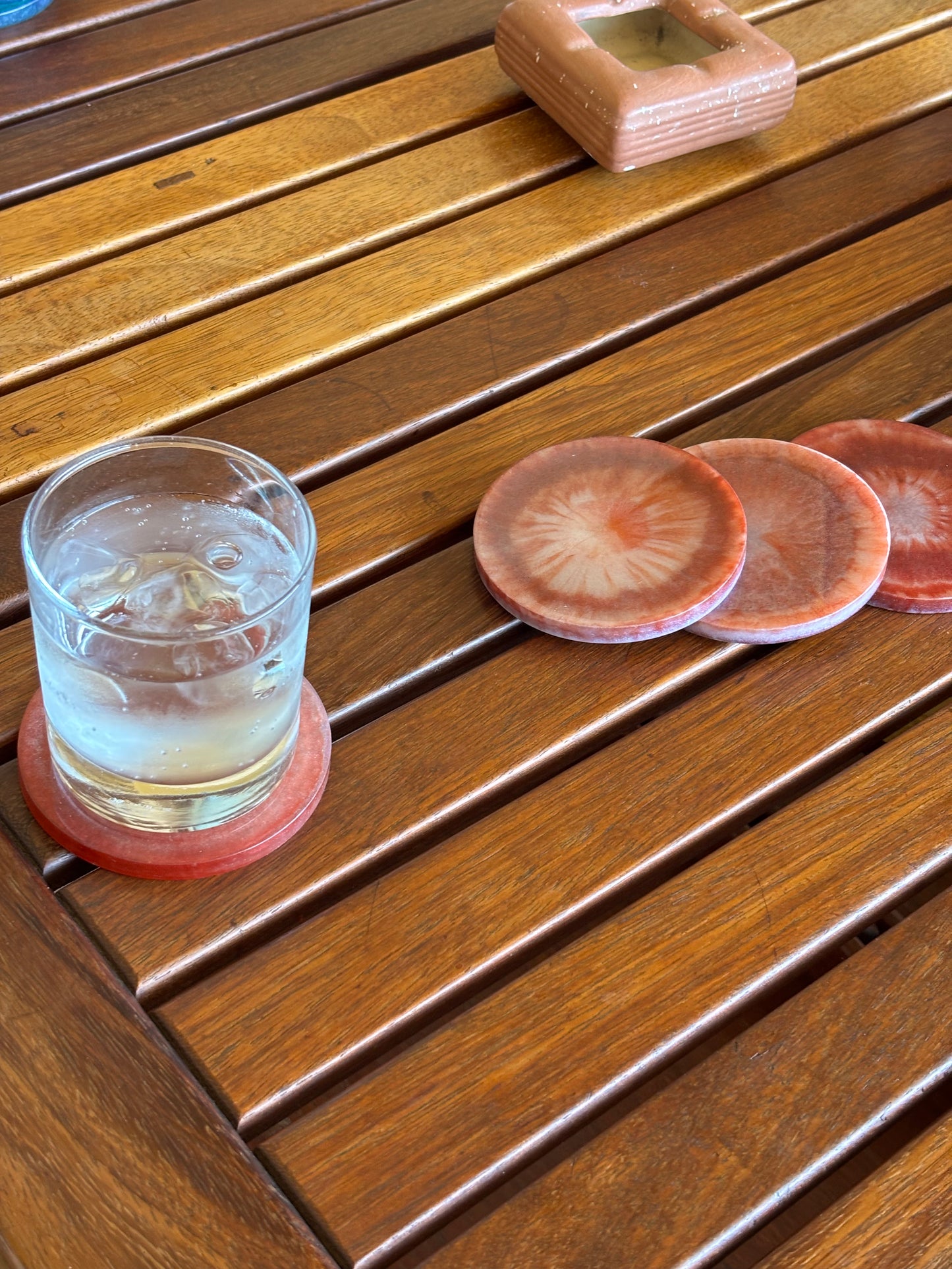 Red & White Coaster Set (4 pcs)