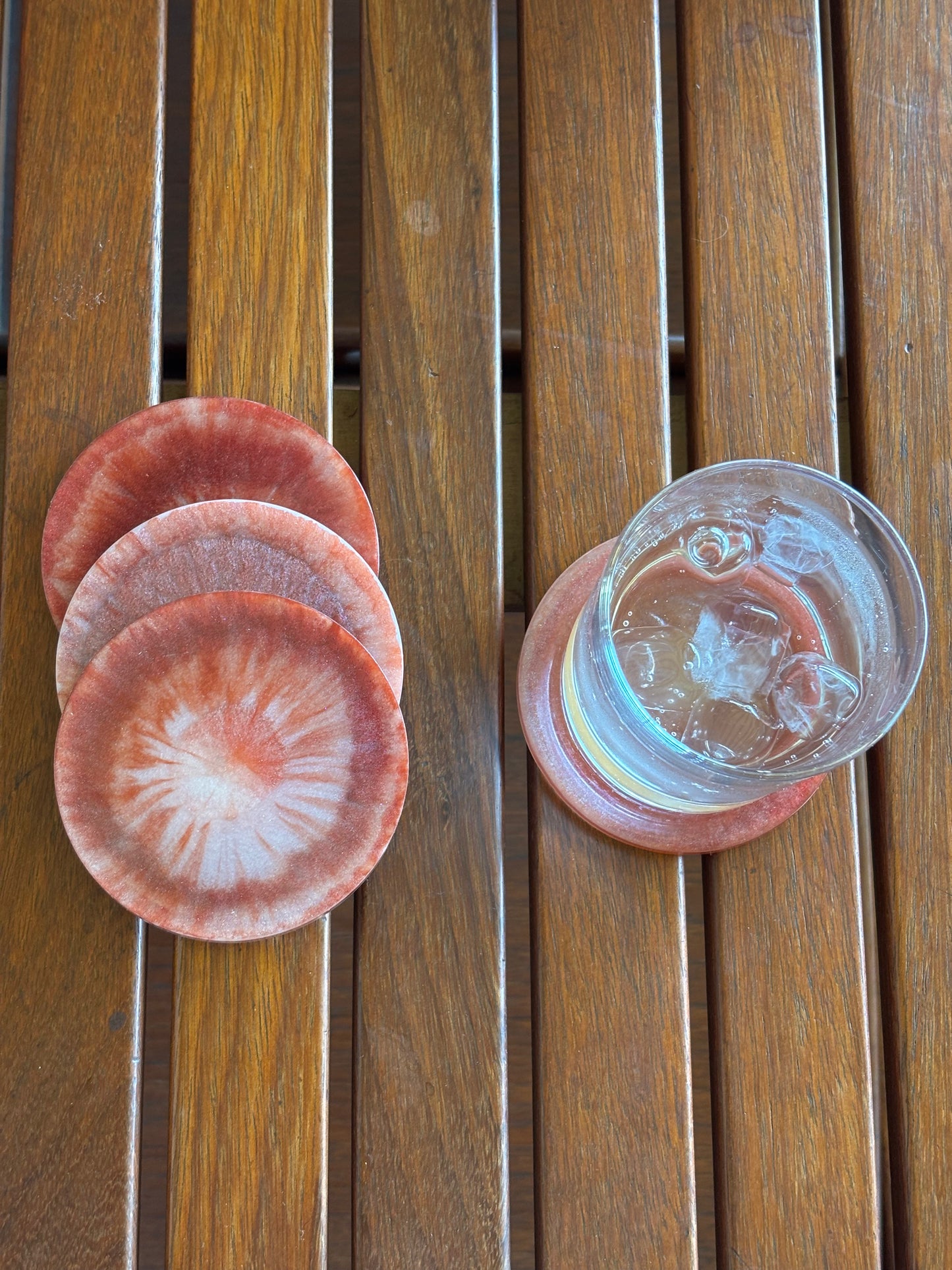 Red & White Coaster Set (4 pcs)