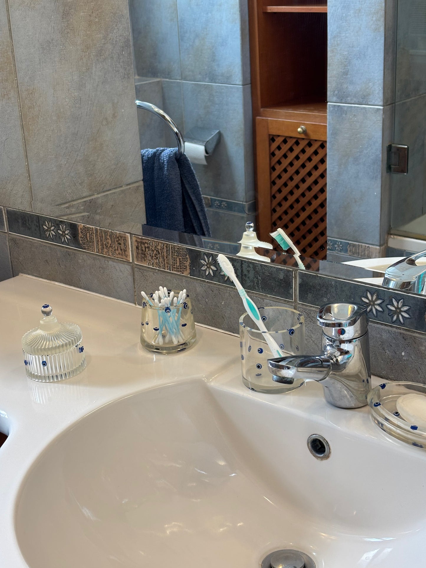 Blue Evil Eye Bathroom Set