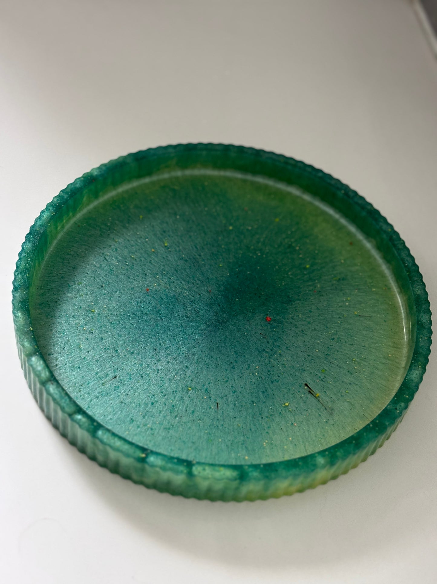 Teal Round Organizer Tray
