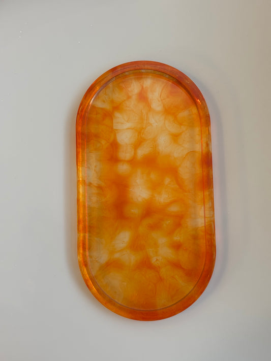 Orange Inkspill Trinket Dish