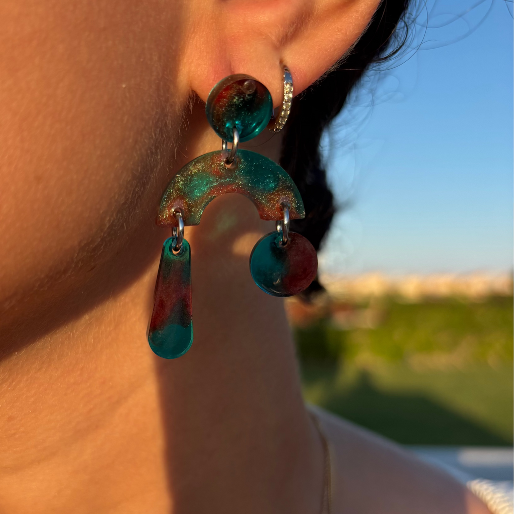 Burnt Teal - Earrings